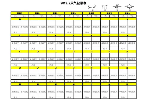 天气记录表