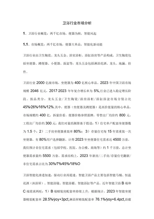 卫浴行业市场分析
