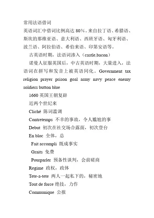 常用法语借词