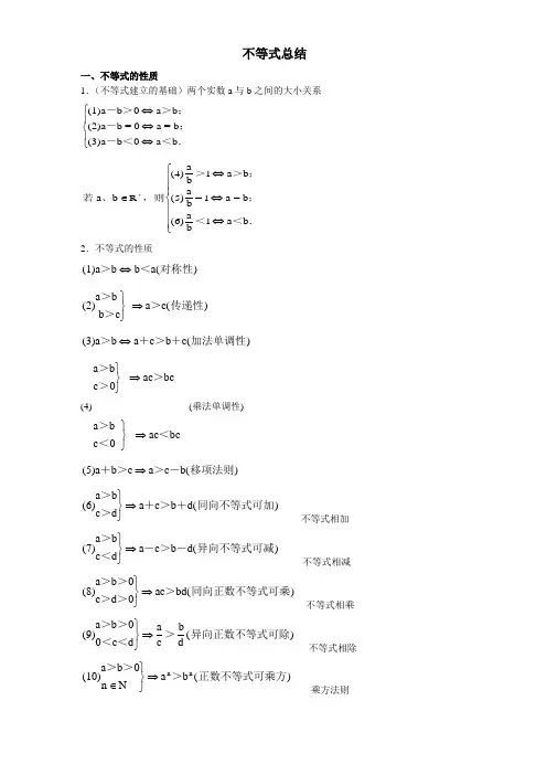 不等式总结