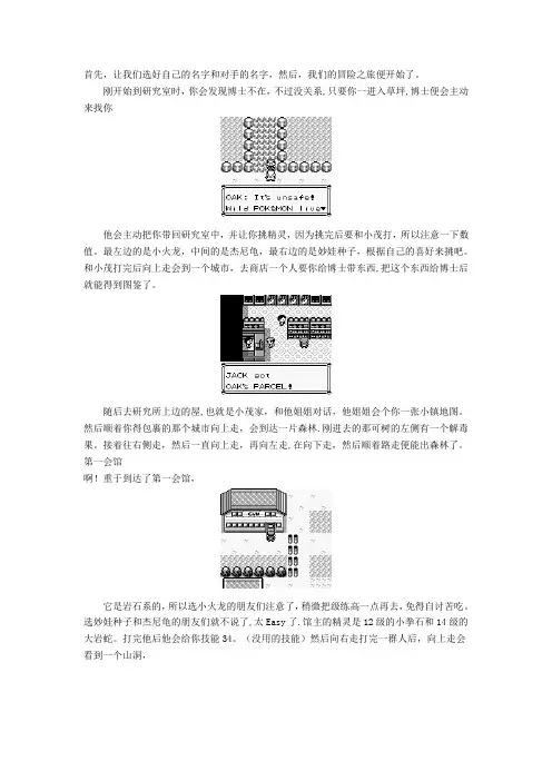 口袋妖怪红绿蓝攻略