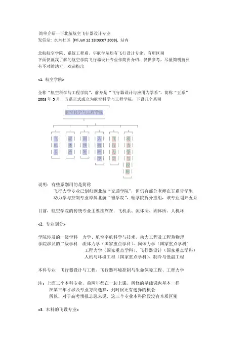 简单介绍一下北航航空飞行器设计专业