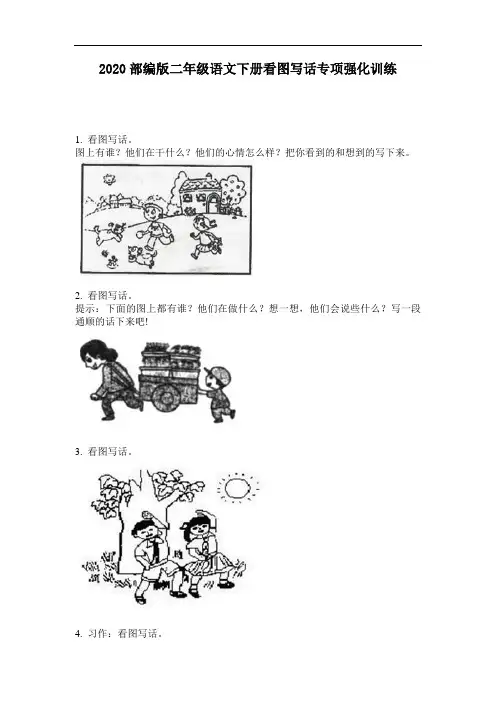 2020部编版二年级语文下册看图写话专项强化训练