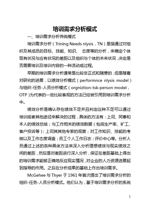 培训需求分析模式(全文)