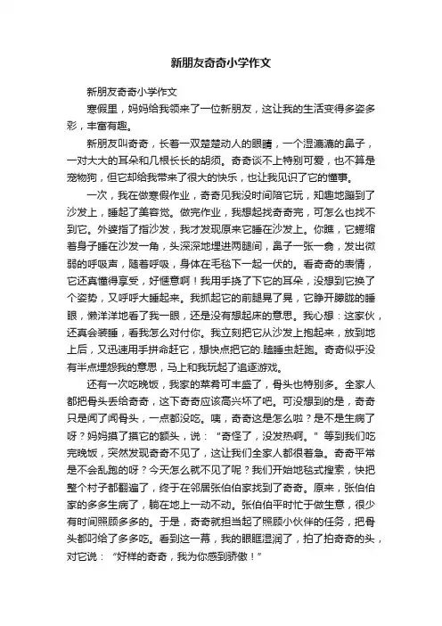 新朋友奇奇小学作文