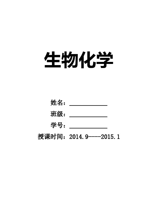 生物化学作业
