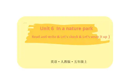 人教PEP版五年级上册英语教学课件 Unit 6 Read and write