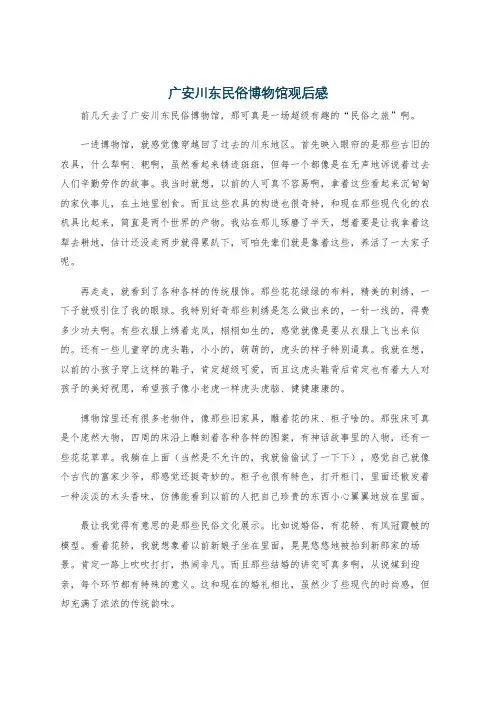 广安川东民俗博物馆观后感