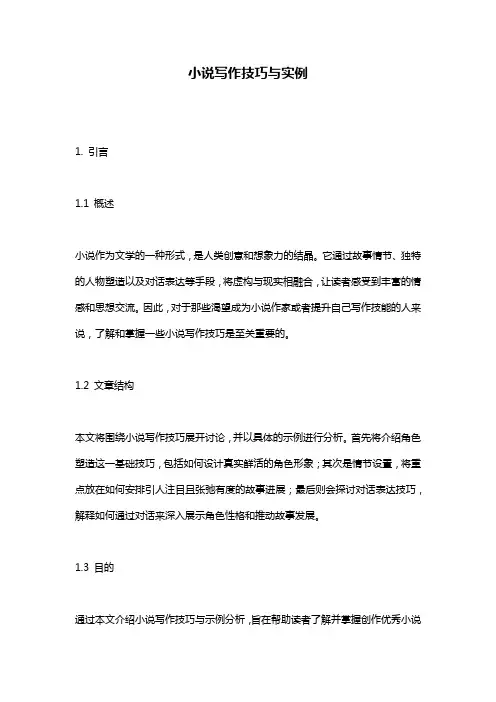 小说写作技巧与实例