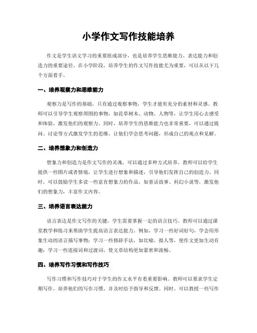 小学作文写作技能培养