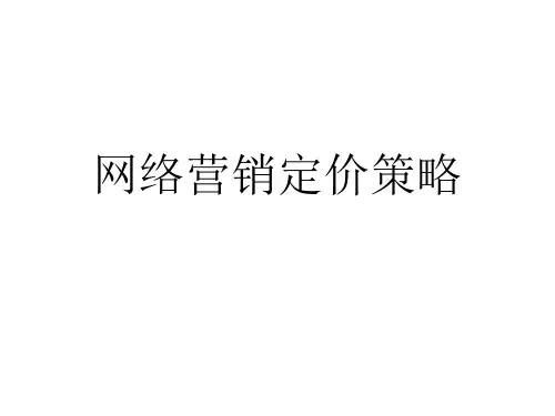 网络营销定价策略精品PPT课件