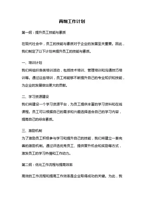 两纲工作计划