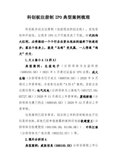 科创板注册制IPO典型案例梳理