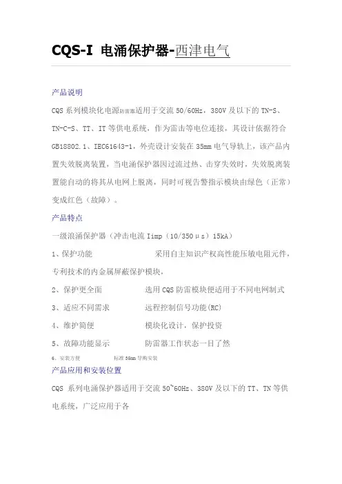 CQS-I 一级电涌保护器