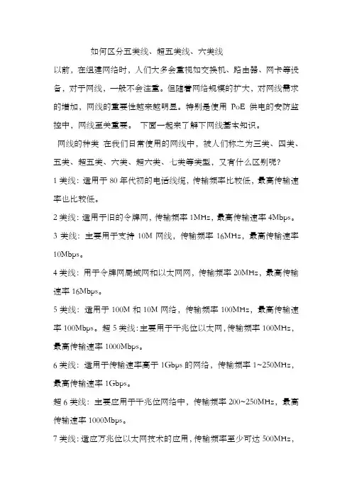 如何区分五类线超五类线六类线