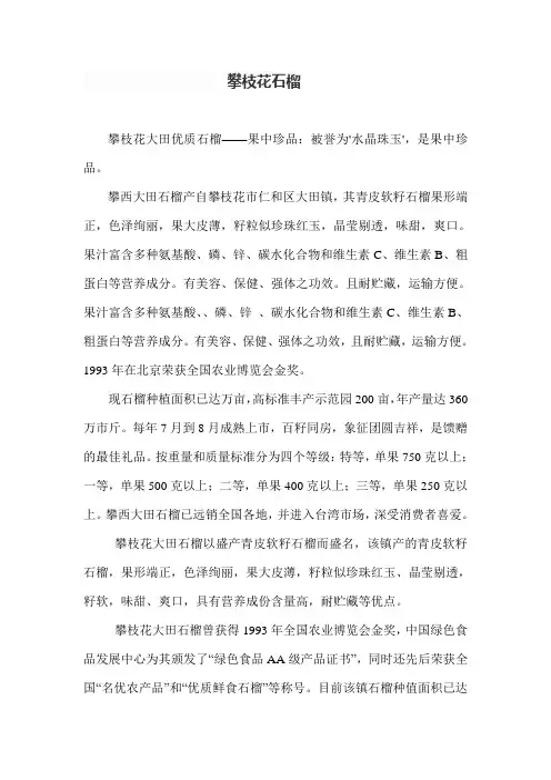 攀枝花石榴