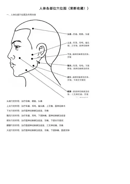 人体各部位穴位图（果断收藏！）
