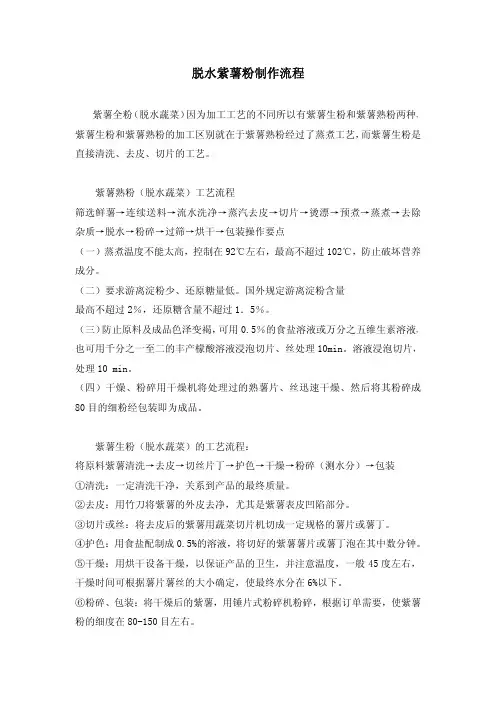 脱水紫薯粉制作流程