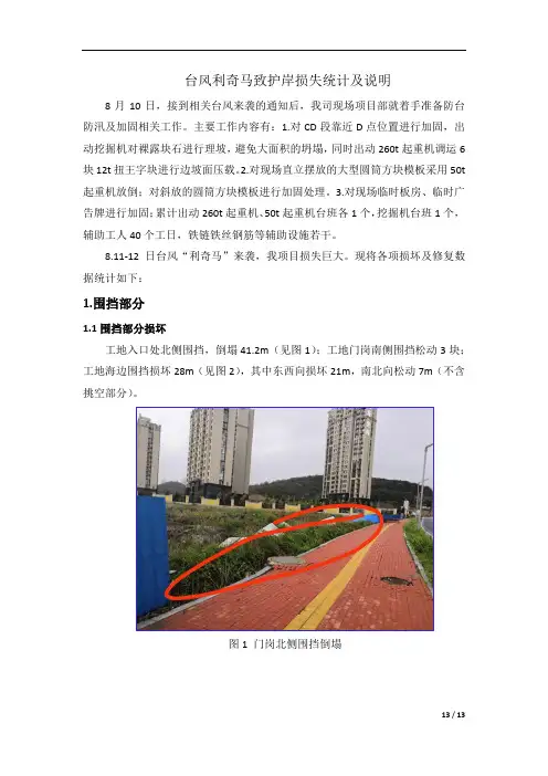 台风等自然灾害过后工地损失统计