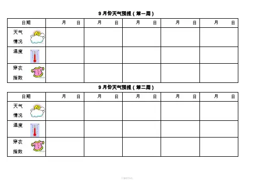 幼儿园大班天气预报模板