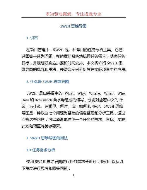 5w2h思维导图