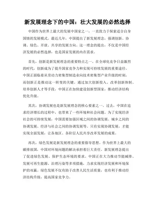 新发展理念下的中国：壮大发展的必然选择
