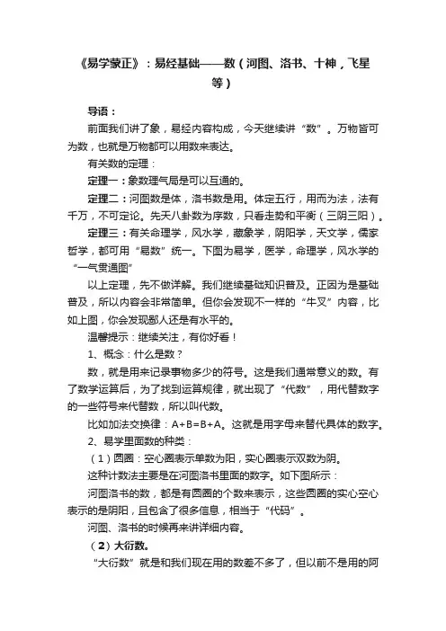 《易学蒙正》：易经基础——数（河图、洛书、十神，飞星等）