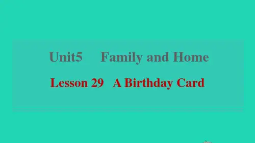 七年级英语上册Unit5Lesson29ABirthdayCard习题冀教版
