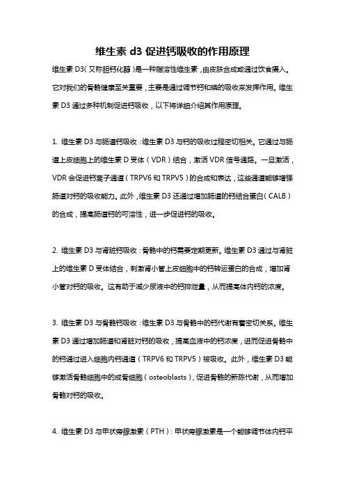 维生素d3促进钙吸收的作用原理