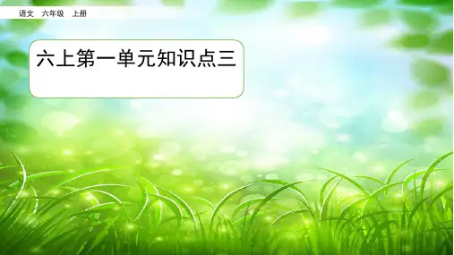 第一单元知识点(课件)-统编版语文六年级上册