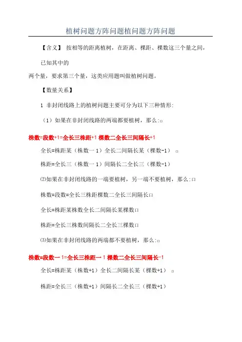 植树问题方阵问题植问题方阵问题