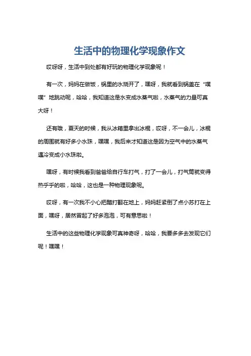 生活中的物理化学现象作文