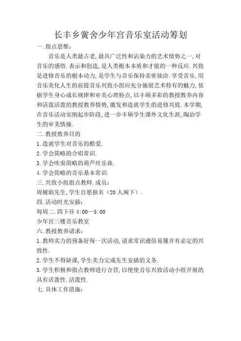 长丰乡学校少年宫音乐室活动 记录