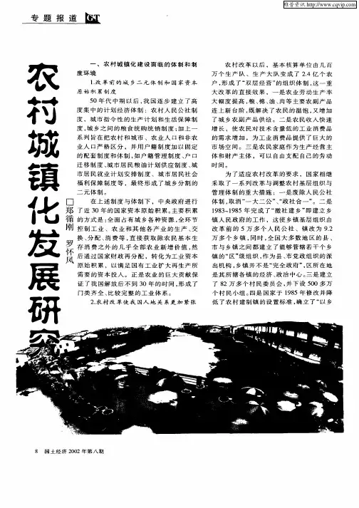 农村城镇化发展研究
