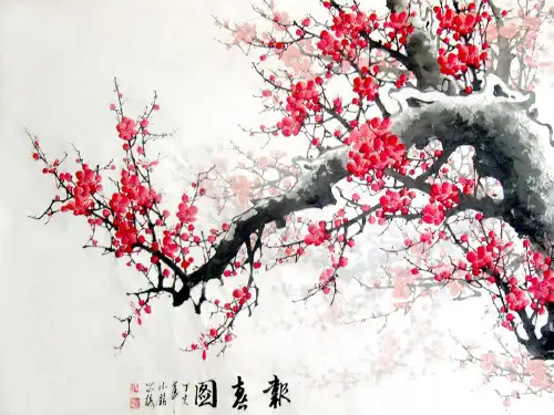 梅花画法示范PPT幻灯片课件