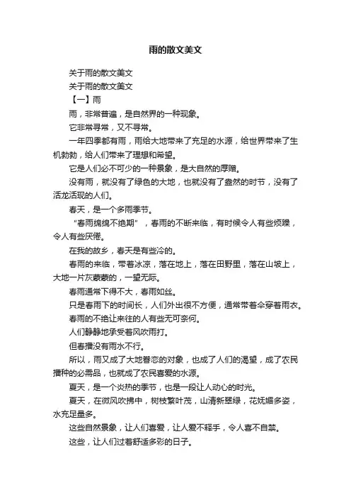 雨的散文美文