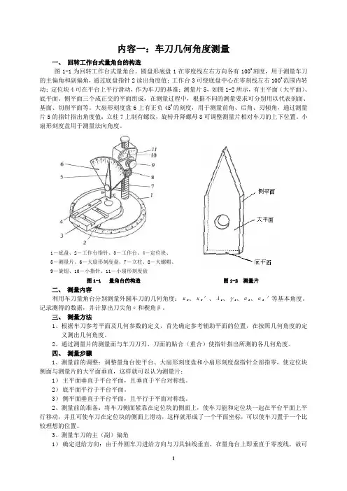 车刀几何角度测量