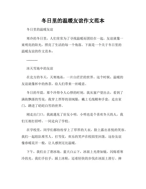 冬日里的温暖友谊作文范本