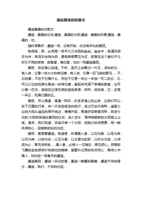 邂逅最美的你散文