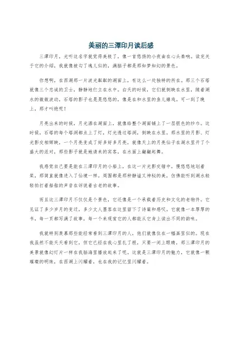美丽的三潭印月读后感
