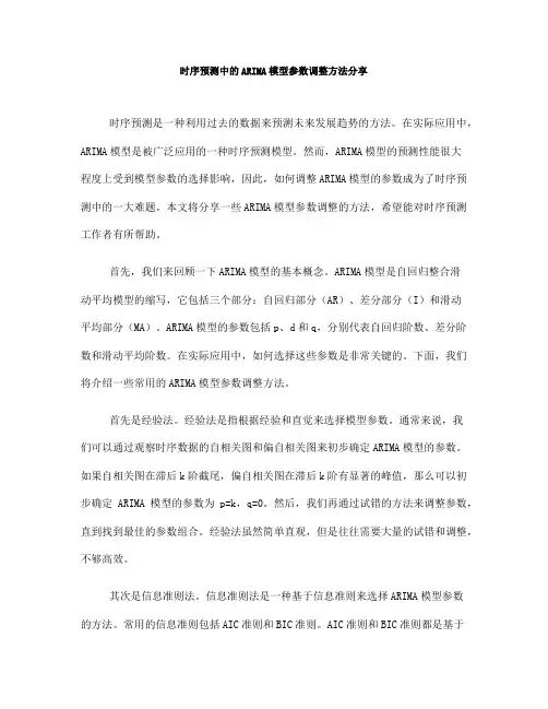 时序预测中的ARIMA模型参数调整方法分享(十)