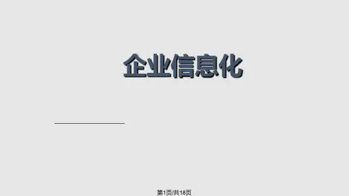 宝钢企业信息化PPT课件