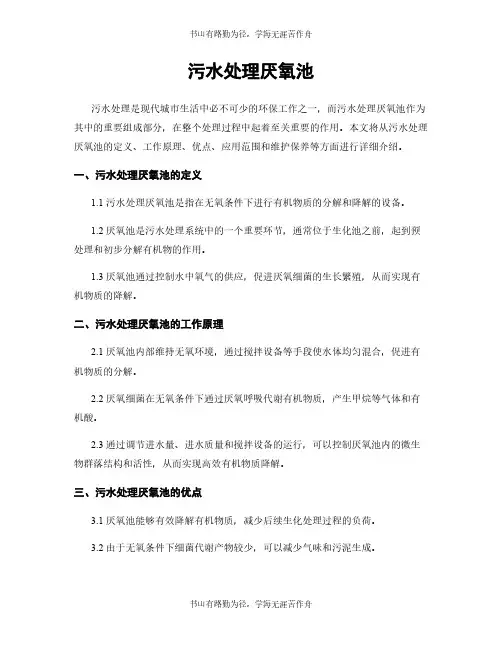 污水处理厌氧池