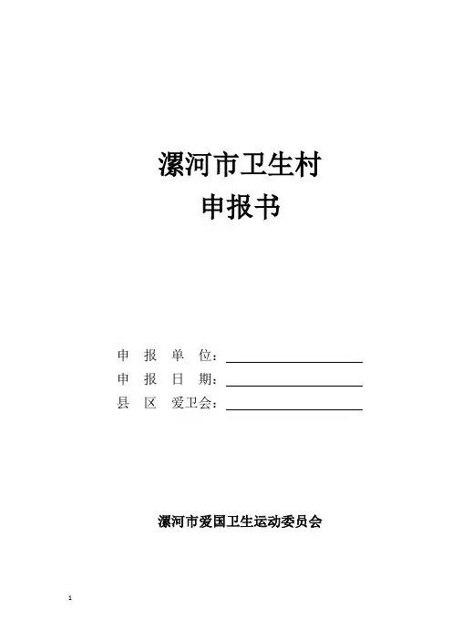 市级卫生申报表