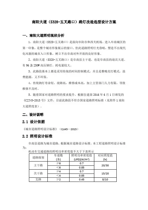 南阳大道LED路灯选型方案