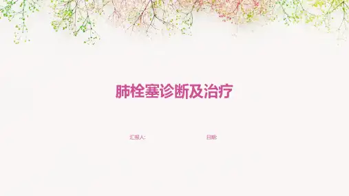 肺栓塞诊断及治疗