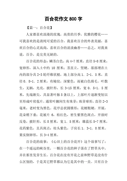 百合花作文800字