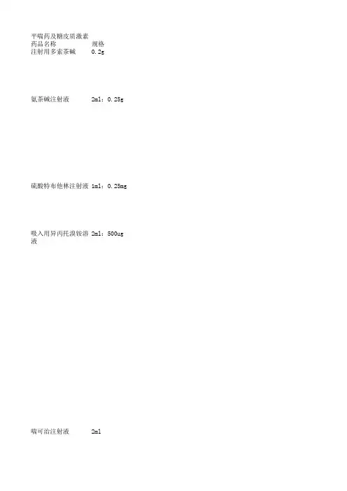 平喘药
