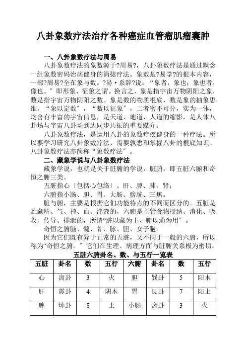 八卦象数疗法治疗各种癌症血管瘤肌瘤囊肿