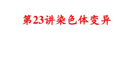 【高中生物】高三一轮复习生物+第23讲染色体变异课件